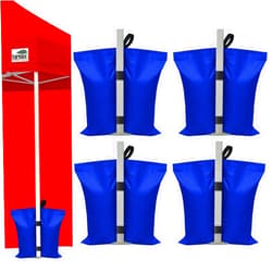Eurmax USA Canopy Weight Bags Equipment Bags for Pop up Canopy Tent, Sand Bags for Instant Outdoor Sun Shelter Canopy Legs,Sandbag without Sand,Set of 4（Blue）