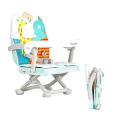 Dream On Me Munch N Go Booster Seat for Dining Table, Lightweight Compact Fold Travel Booster Seat, 3-in-1 Convertible, Four Level Height Adjustment and Easy Tray Removal