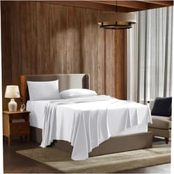Nestl Full Size Sheet Sets - 4 Piece Full Size Sheets, Deep Pocket, Hotel Luxury, Extra Soft, Breathable and Cooling, White Bed Sheets for Full Size Mattress