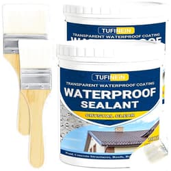 Tufinein Waterproof Sealant 70oz Clear, TUFINEIN Transparent Waterproof Coating Water-Based Invisible Waterproof Agent Roofs, Walls, Garden, Bathroom, Kitchen Indoor & Outdoor