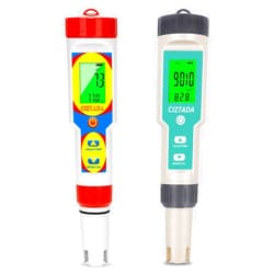 CIZTADA Digital Salinity Meter and 6 in 1 pH for Saltwater Aquarium Pool Salt Tester for Saltwater Pool Reef Aquarium HydroponicsHot Tub