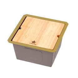 STARSTAR Workstation Ledge Undermount Single Bowl 304 Stainless Steel Kitchen Sink, With Grid, Cutting Board, Strainer with Basket (15 x 15 x 8, Gold)