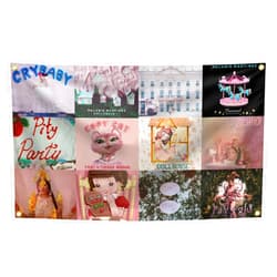 Generic Melanie Tapestries Pink Tapestry With 4 Brass Grommets 3X5 FT For Bedroom Living Room Dorm Home Decor