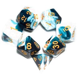 QiAN SiMAi Galaxy Dice Gray Set (Lake Blue White)