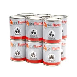 Real Flame Gel Fuel Cans - 12-Pack - Gelled Isopropyl Alcohol for Indoor or Outdoor Fireplaces