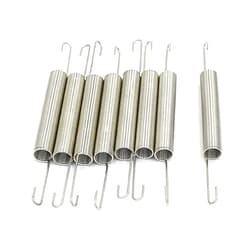 XJSXZC 1.0x10x59mm Metal Dual Hook Small Tension Spring 8 pcs