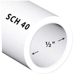 Manufacturer Direct PVC Pipe Sch40 1/2 Inch (0.5) White Custom Length - 2FT