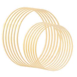 AUEAR, 12 Pack Wooden Bamboo Floral Hoop 2 Sizes Macrame Rings Dream Catcher Craft Ring for DIY Wedding Wreath Wall Hanging Catchers Crafts(10 Inch/Inch)