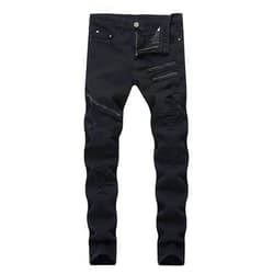 LONGBIDA Men's Ripped Skinny Jeans Stretchy Slim Fit Fashion Holes Denim Pants