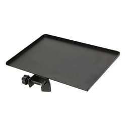 Sanpyl Sound Card Tray, Alloy Black Metal Shelf Bracket Phone Clip Universal Microphone Stand Clamp on Rack Tray Holder Tripod Sound Card Tray for Live Streaming, Karaoke, Recording