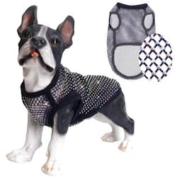 WOOFUU Dog Shirts Clothes,Pet Mesh Body Chains Diamond Short Sleeve Fishnet Crop,Tops Rhinestone See Through Cover up T Shirt Apparel for Large Dogs - XL