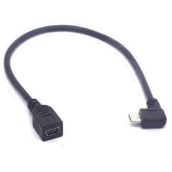 PIIHUSW Mini USB Female to Micro USB Left Cable Cord - 90 Degree B Micro USB Male to Mini Female Connector Adapter for MP3 Camera (Left)