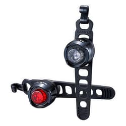 Cateye Orb Rechargeable F/R Bicycle Light Set - Polished Black