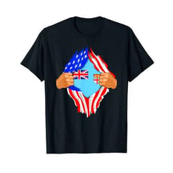 USA National Flag Pride Country Roots Retro Outfit Fijian Blood Inside Me T-Shirt | Fiji Flag Gift