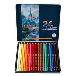 Agatige 24 Pcs Color Painting Pencil, Professional Colored Pencils Art Graffiti Tool Set with Storage Box for Coloring Layering