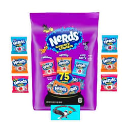 PITCHING PIGEON Nerds Gummy Clusters Candy Rainbow Berry Spooky Flavors 75 Packs - Halloween Party Trick or Treat Candy - Includes PITCHING PIGEON Brand Magnet