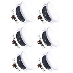 Vaiyer Set of 6 6.5 Inch 8 Ohm 200 Watts Ceiling Speakers, Flush Mount in-Wall in-Ceiling 2-Way Mid Bass Woofer Speakers Titanium Dome Tweeter - Perfect for Office, Kitchen, Living Room