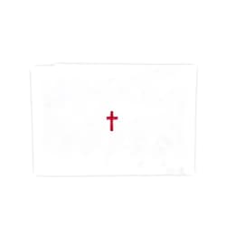 Trinity Church Supply Polyester Cotton Blend Red Cross Purificator Red Embroidered Cross Center Church Communion Supplies, 12 Inch x 18 Inch, Pack of 12