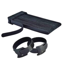 HMROPE 60PCS Fastening Cable Ties Reusable, Premium 6-Inch Adjustable Cord Ties, Microfiber Cloth Cable Management Straps Hook Loop Cord Organizer Wire Ties Reusable (Black Colors)