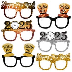 M1NTP1US + 18PCS Happy New Year Eyeglasses Decorations 2024 – New Years Eve Glasses Party Supplies Ornaments