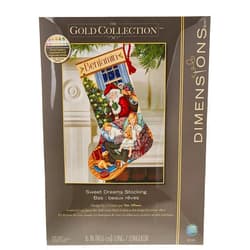 Dimensions Needlecrafts 08740 Sweet Dreams Gold Collection Christmas Counted Cross Stitch Stocking, 16