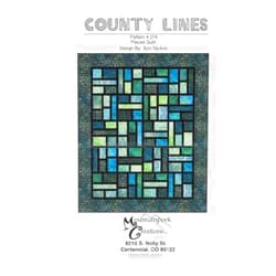 Mountainpeek Creations County Lines Quilt, Fat Quarter Friendly, 5 Finished Size Options