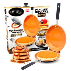 Gotham Steel Double Sided Pan, The Perfect Pancake Maker – Nonstick Copper Easy to Flip Pan, Frying Pan for Fluffy Pancakes, Omelets, Frittatas & More! Pancake Pan Dishwasher Safe Large