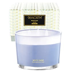 96NORTH Luxury White Sage Candle | Large 3 Wick Jar Candle | Up to 50 Hours Burning Time | 100% Natural Soy Wax | Relaxing Aromatherapy Aesthetic Candles | Housewarming Gift for Men and Women