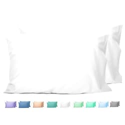 Sunflower Queen Pillowcases Set of 2, 100% Cotton Queen Pillow Cases 2, 20×30 inches Bright White, Soft and Breathable