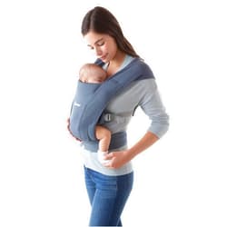 Ergobaby Embrace Cozy Newborn Baby Wrap Carrier (7-25 Pounds), Ponte Knit, Oxford Blue