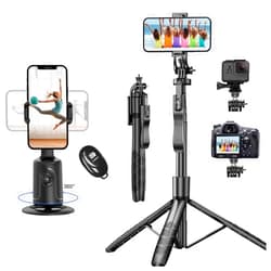 KAMISAFE Auto Face Tracking Tripod 360° Rotation Bundle with Selfie Stick Tripod Phone Stabilizer for Video Recording Live Stream Vlog