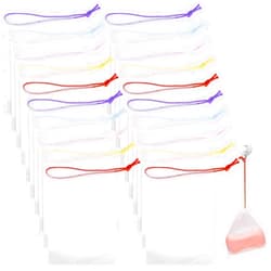 Mozeat Lens 20 PCS Exfoliating Mesh Soap Saver Pouch Bag Mesh Soap Bag Soap Handmade Soap Bubble Mesh Net Bags with Drawstring Mesh Foaming Net Soap Sack Bags for Bath & Shower, Colorful