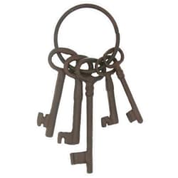 Hananona Vintage Cast Iron Skeleton Key Ring Antique Style Pirate Treasure Chest Keys Set For Farmhouse Decor, Halloween Costume Prop