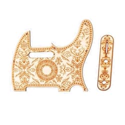 HERCHR 8 Hole Tele Style Pickguard TL Guitar Pick Guard Scratch Plate TL Guitar Pickguard With Volume Controller Panel Set, Maple Wood Plate Protector Tele Pickguard Telecaster Pickguard Replacement