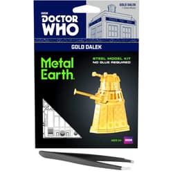Metal Earth Doctor Who Gold Dalek 3D Metal Model Kit Bundle with Tweezers Fascinations