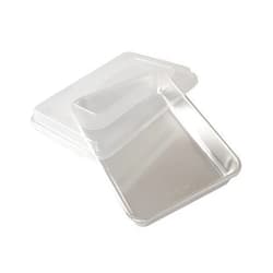 Nordic Ware Natural Aluminum Commercial Cake Pan with Lid, Rectangle Pan with Lid Silver, 9 x 13