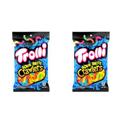 Trolli Sour Brite Crawlers, Original Flavored Sour Gummy Worms, 7.2 Ounce (Pack of 2)