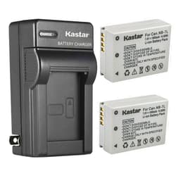 Kastar 2-Pack Battery & AC Wall Charger Replacement for Canon NB-7L, NB-7LH, CB-2LZ, CB-2LZE, PowerShot G10, G11, G12, SX30 IS Cameras