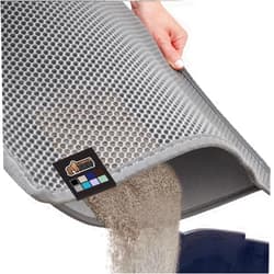 Gorilla Grip Honeycomb Cat Litter Mat, Two Layer Trapping Waste Mats, Soft On Paws, Indoor Box Supplies and Essentials, Feeding Trap, Water Resistant on Floors, 30x24 Gray