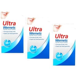 Wernets THREE PACKS of Poligrip Wernets Ultra Denture Fixative Powder by Wernets
