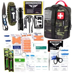 EVERLIT 250 Pieces Survival First Aid Kit IFAK EMT Molle Pouch Survival Kit Outdoor Gear Emergency Kits Trauma Bag for Camping Boat Hunting Hiking Home Car Earthquake and Adventures
