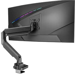 WALI Single Monitor Gas Spring Desk Mount, Heavy Duty Monitor Arm for Ultrawide Screen up to 35 inch, 33 lbs. Fully Adjustable, Mounting Holes 75 and 100 (GSM001XL), Black