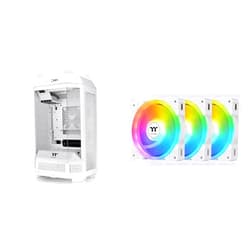 Thermaltake Tower 300 Snow Micro-ATX Case Bundle with 3X 140mm Thermaltake Magnetic ARGB Fans