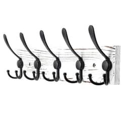 Kuhome Coat Rack Wall Mount Wooden Hat Rack for Wall Hooks Pine Real Wood Plank 16.9