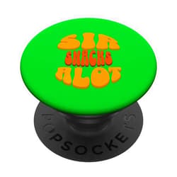 BizzyflyUSA Sir Snacks A Lot Funny Retro Food Lover Mens Boys Teen Youth PopSockets Standard PopGrip
