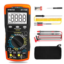 BTMETER Digital Multimeter TRMS 6000 Count, BTMETER BT-770M Auto/Manual Ranging DMM Electrical Meter Tester for AC/DC Amp, AC/DC Volt, Ohm Capacitance Frequency Continuity Temperature NCV, Auto Backlight