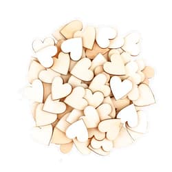 Giantree 100 Pcs 0.8Inch Wooden Hearts for Crafts, Wood Heart Cutouts, Unfinished Blank Wooden Hearts Shapes, Wood Slices Tags for Valentine's Day Christmas Wedding Party DIY Ornaments (2CM/0.8IN)