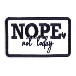 5SECOM Nope Not Today Patch – Funny Sarcastic Quote Embroidered Iron On Applique for Jackets Backpacks Hats – Attitude Morale Patches for Teens and Adults 3x1.8 in