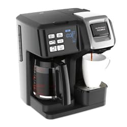 Hamilton Beach FlexBrew Trio 2-Way Coffee Maker, Compatible with K-Cup Pods or Grounds, Combo, Single Serve & Full 12c Pot, Black