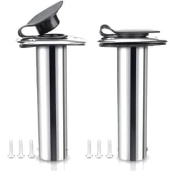 Marinebaby 2PCS Flush Mounting Fishing Rod Holders with Rubber Cap, Liner and Gasket (Screws Included)